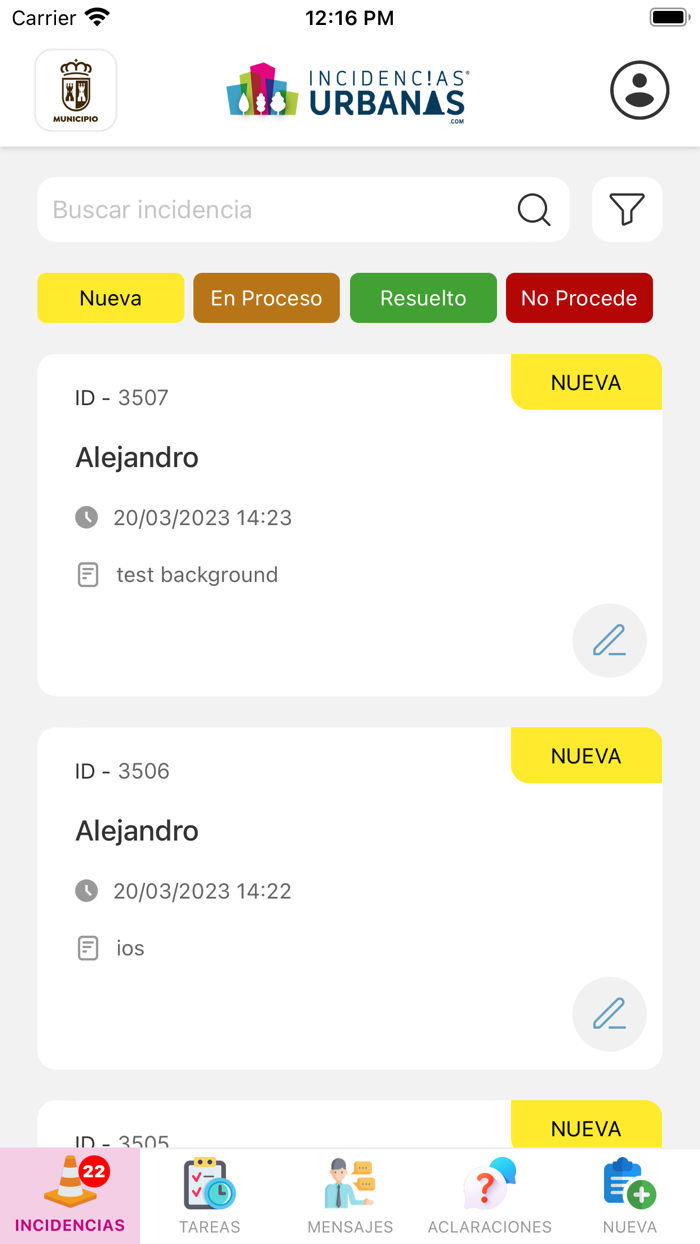SIU Gestion de Incidencias