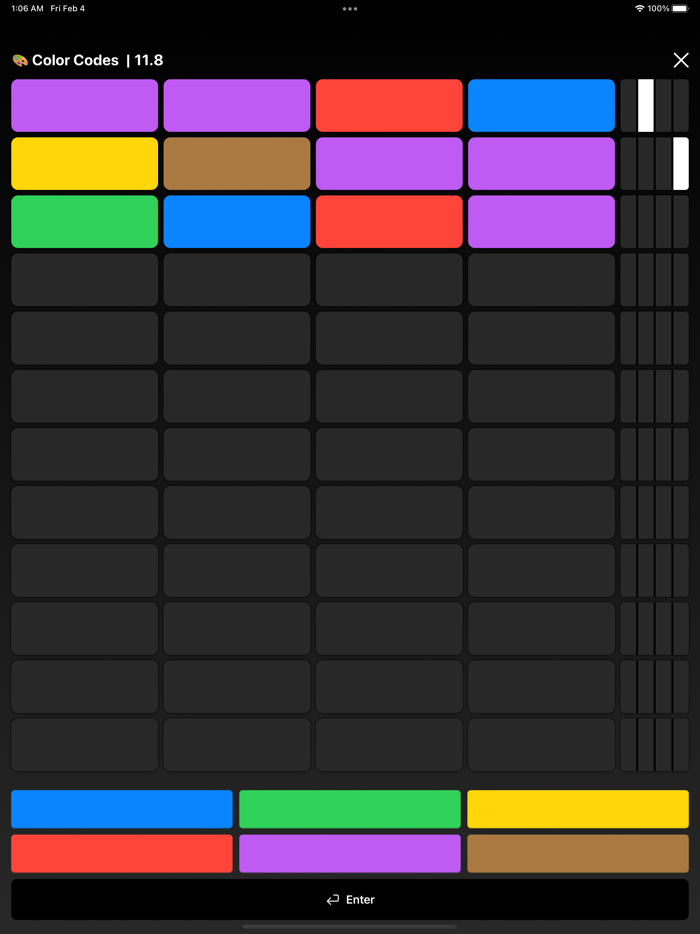 Color Codes Mastermind Game