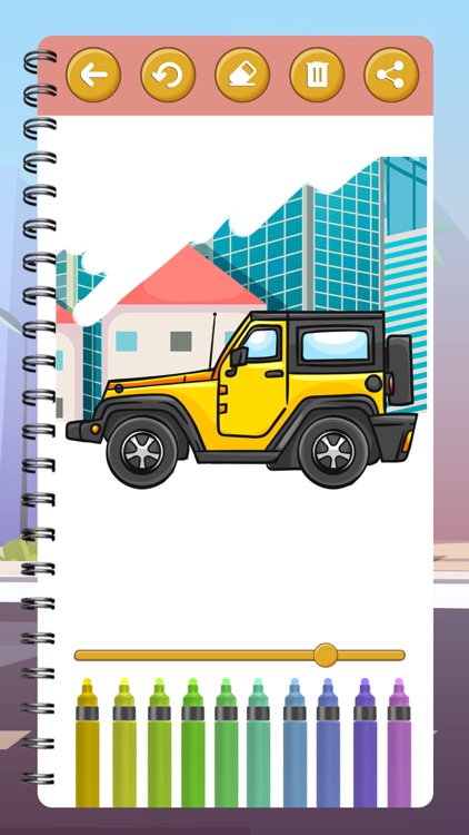 Cute Cars Coloring Book screenshot-3