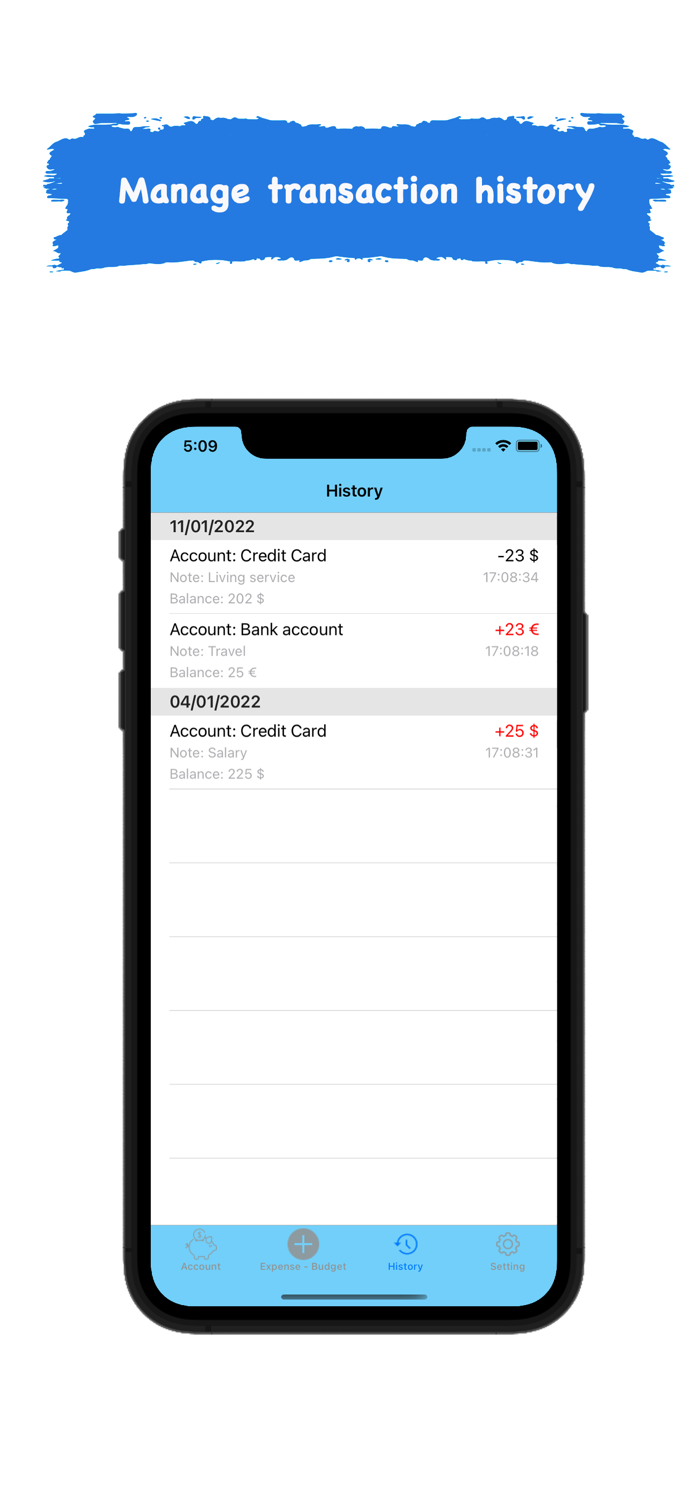 Money Manager Expense - Budget