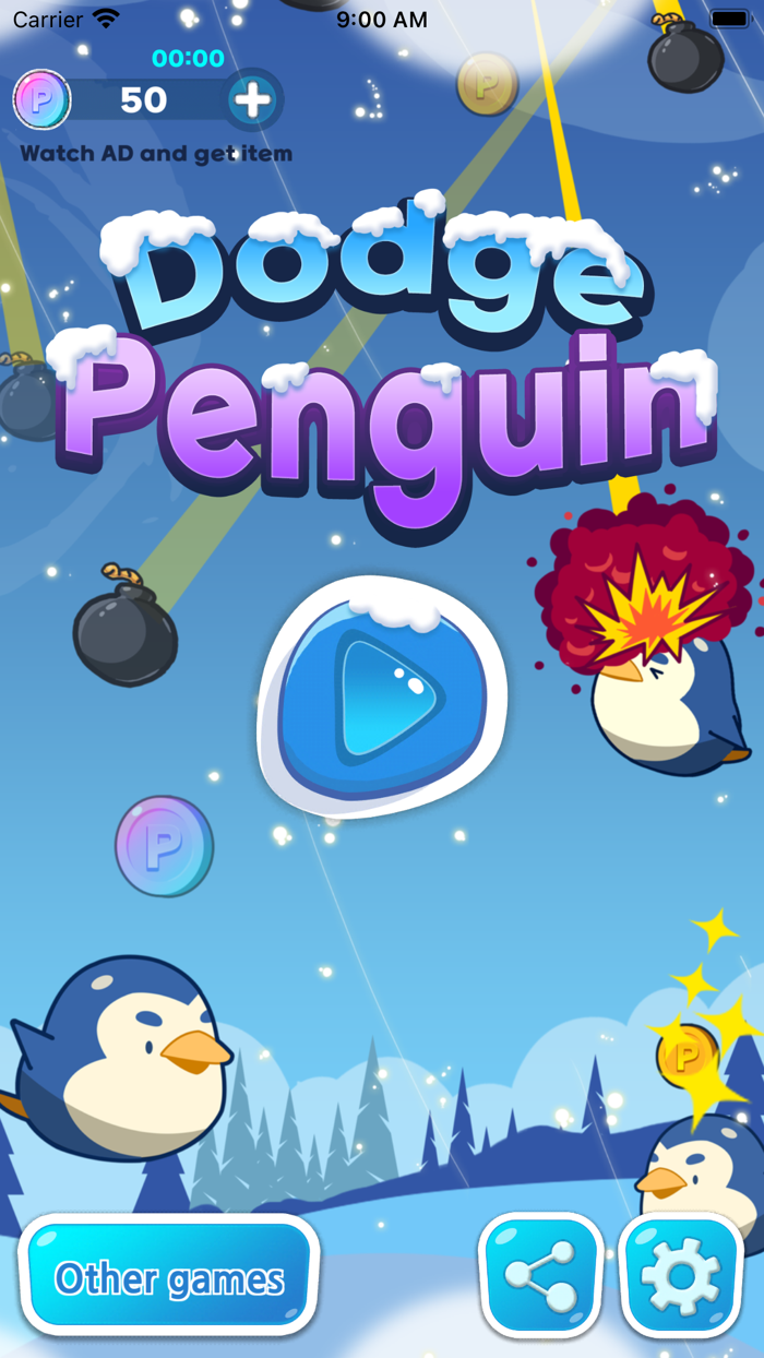 Dodge Penguin -Avoid Bombs-