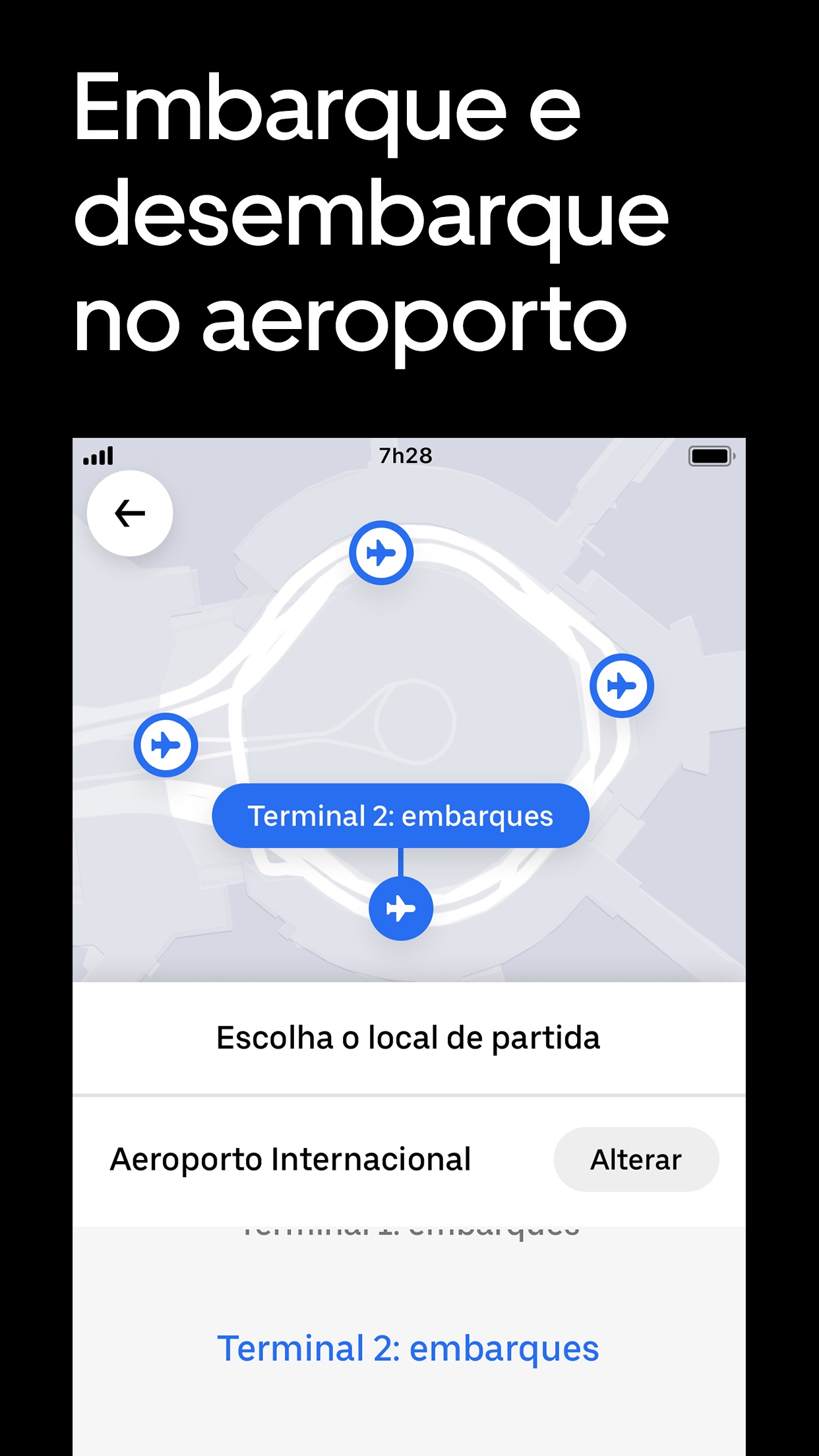 Screenshot do app Uber: Viajar é econômico
