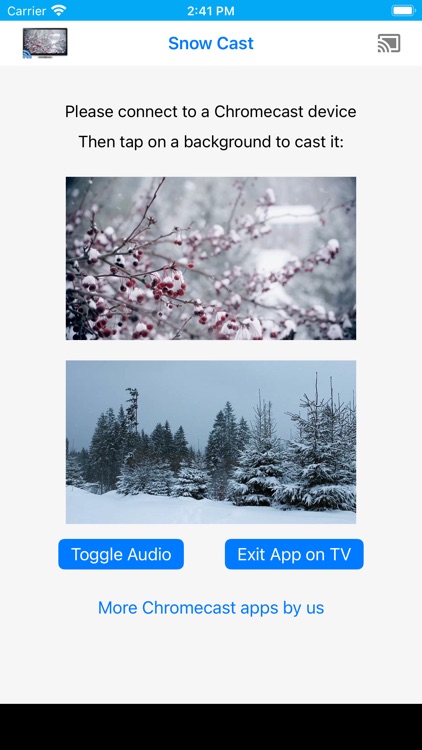 Snowfall on TV for Chromecast