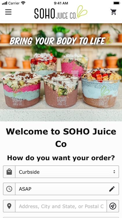 SOHO Juice Co Ordering