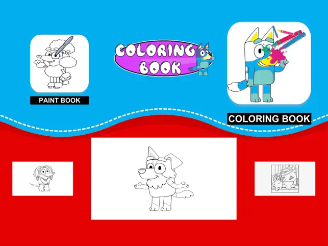 Screenshot 1 Glitter bluey Coloring Pages! iphone