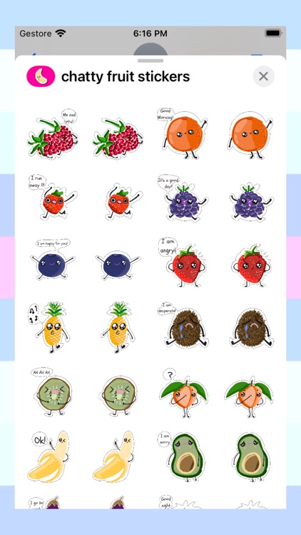 chatty fruit stickers