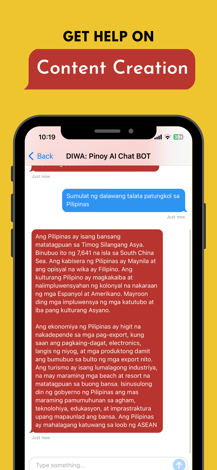 DIWA Pinoy AI Chat BOT