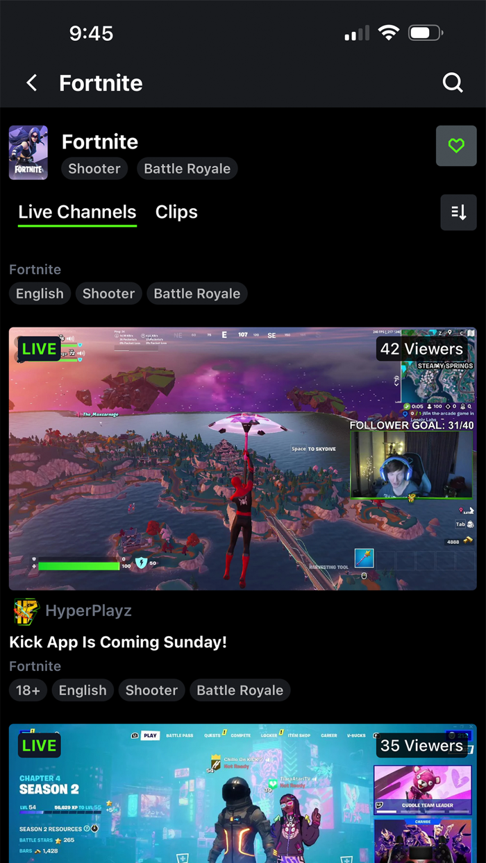 Kick Live Streaming