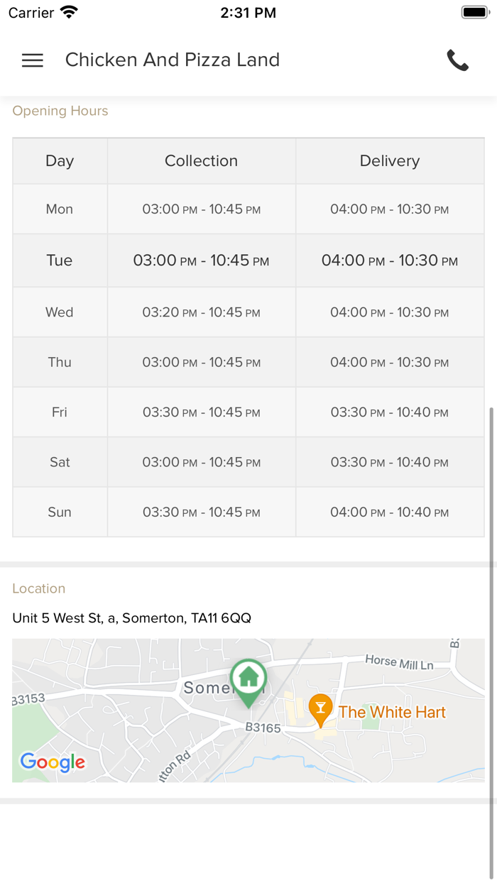 Chicken And Pizza Land.