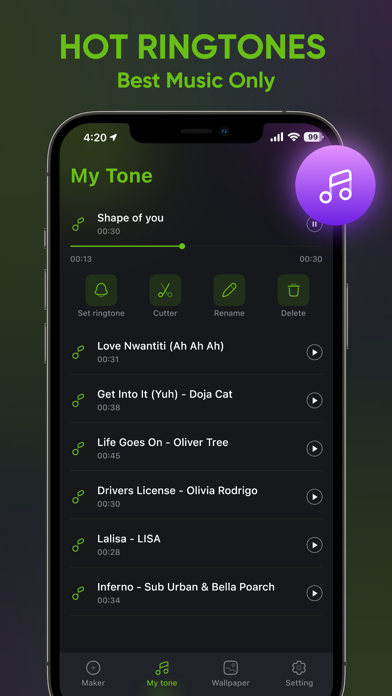 Screenshot #1 pour ZEDGE™ Ringtones Wallpaper