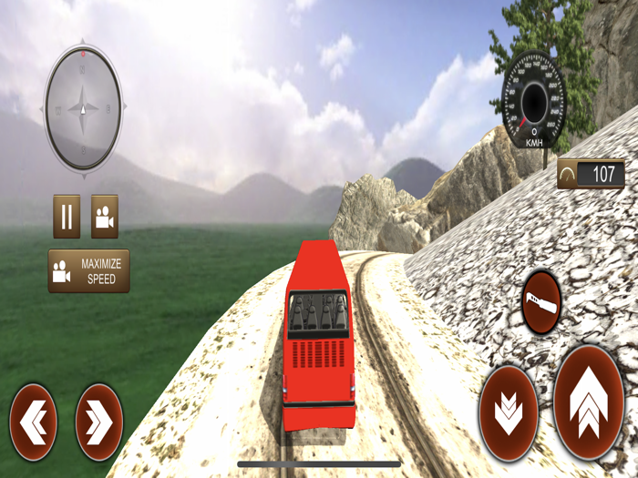 Off road uphill mountain Bus