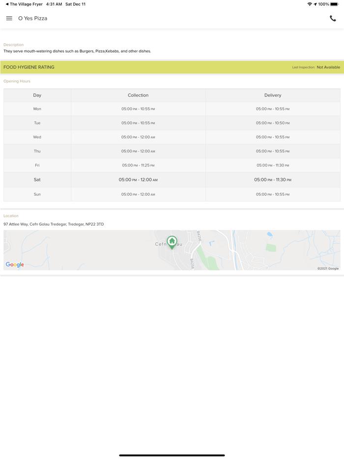 O Yes Pizza Tredegar