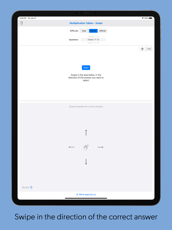 Multiplication Tables - Swipe