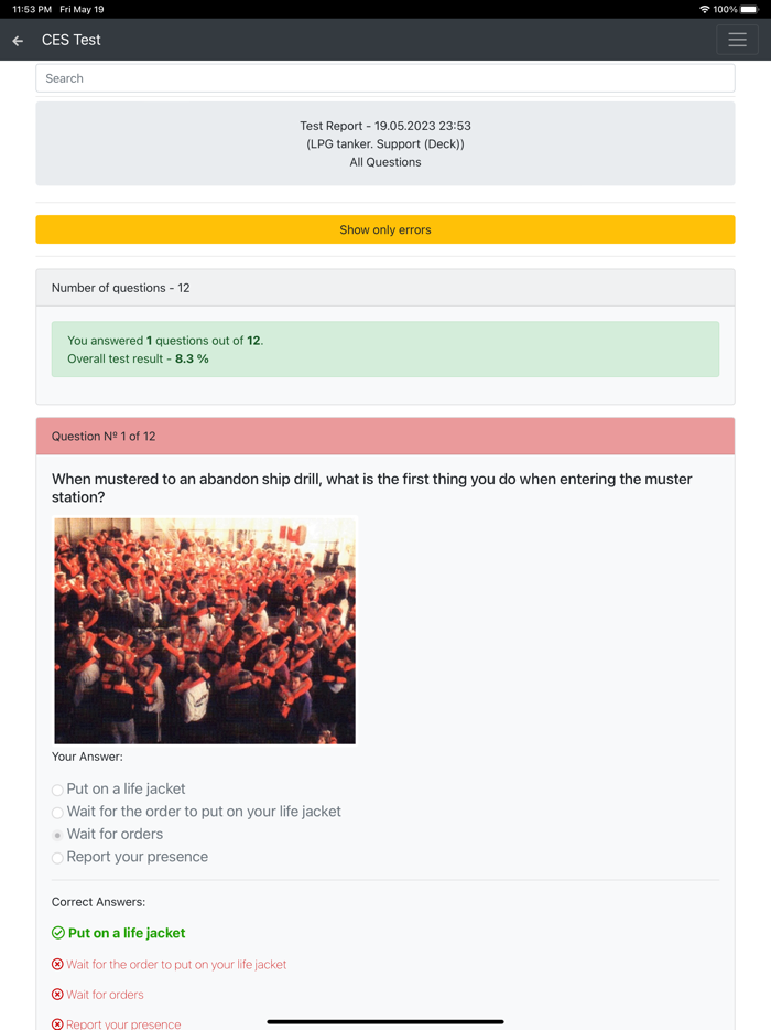 LPG tanker. Support Deck. CES