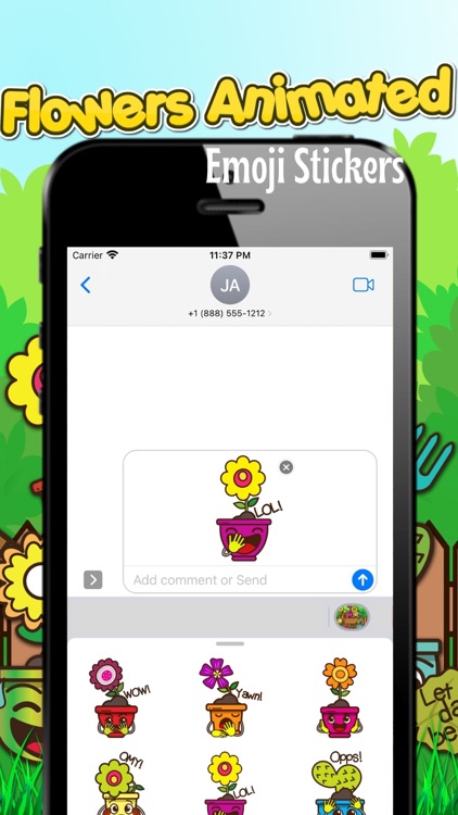 Flowers Animated Emoji Sticker