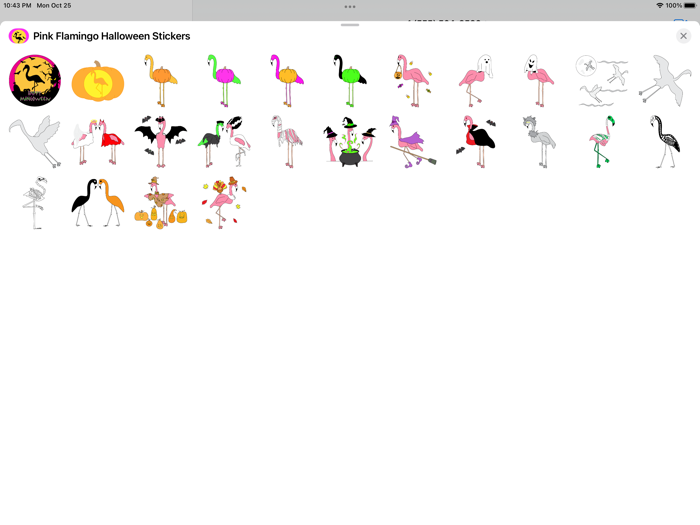 Flamingo Halloween Stickers