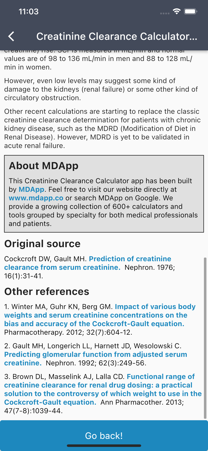Creatinine Clearance Calc