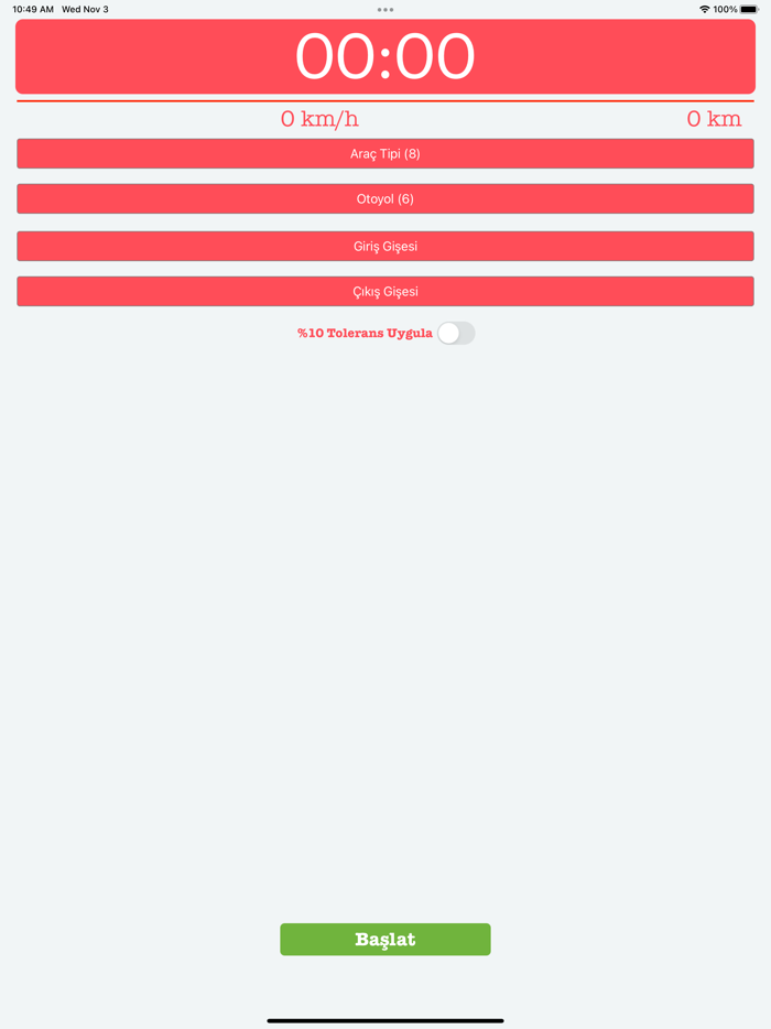 Otoyol Sayaç  Süre Hesapla