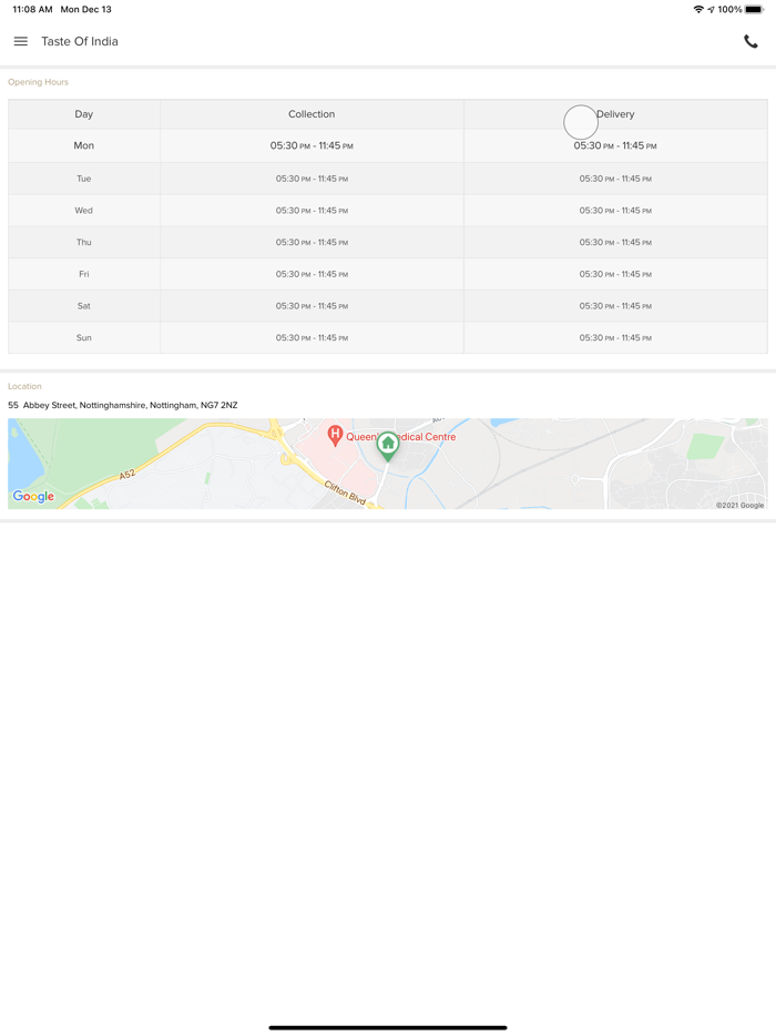 Taste Of India Nottingham.