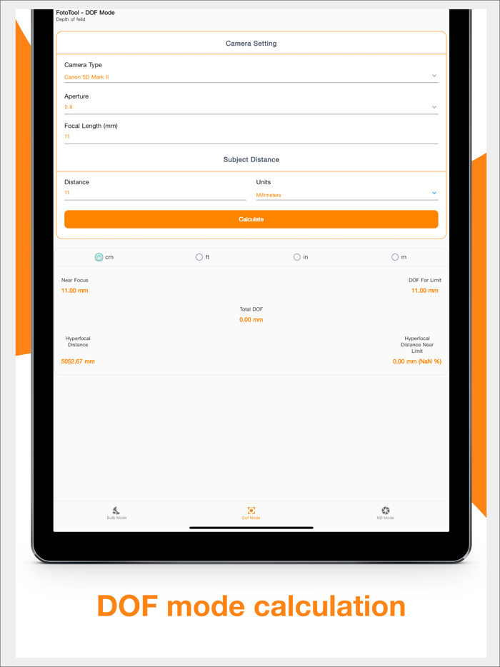 Photographer Tools calculation