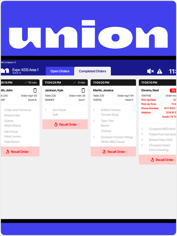 Union KDS screenshot 3