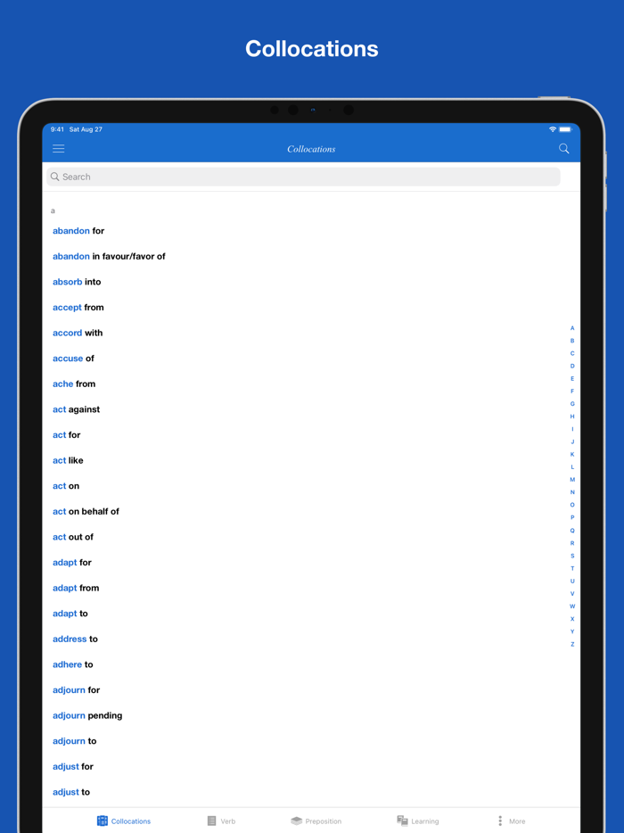 Verb Preposition Collocations