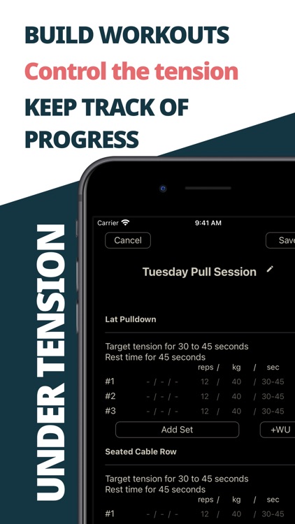 UnderTension - TUT workout log