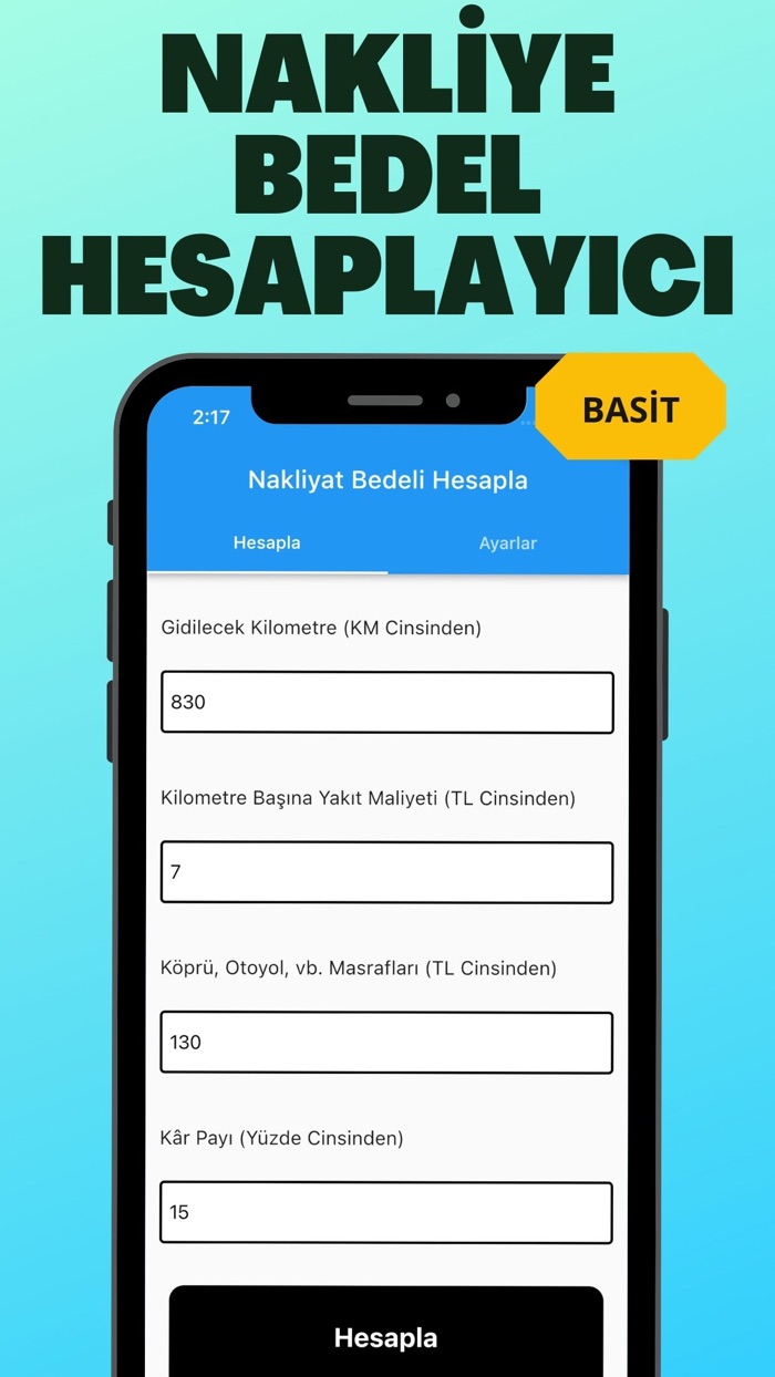 Geldi Nakliyat Bedeli Hesapla