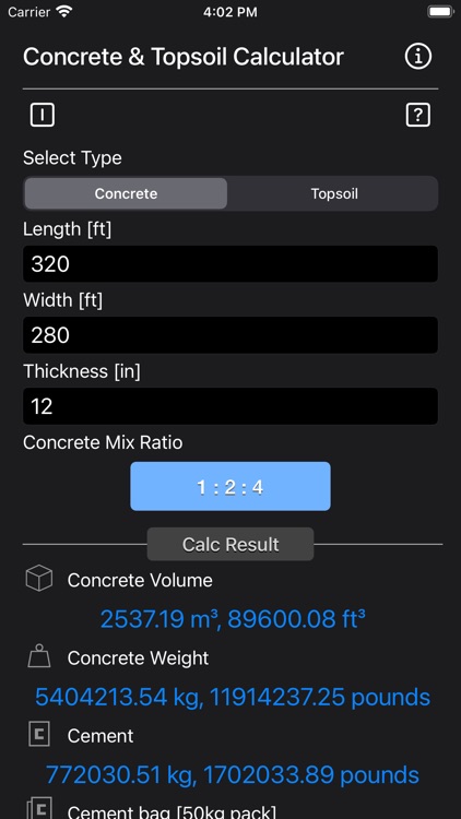 Concrete & Topsoil Calculator screenshot-4