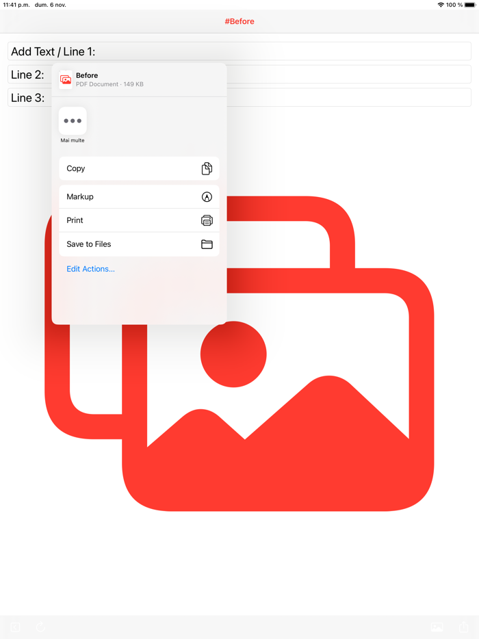 Before  After Save or Print