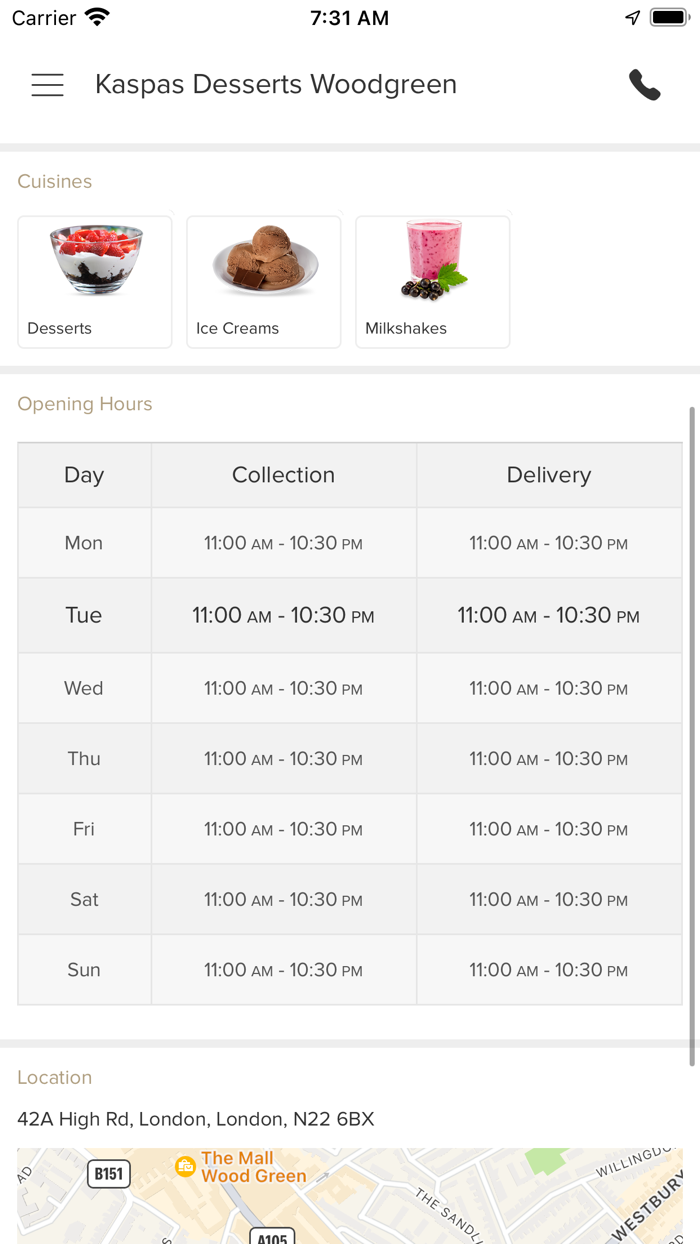 Kaspas Desserts Woodgreen