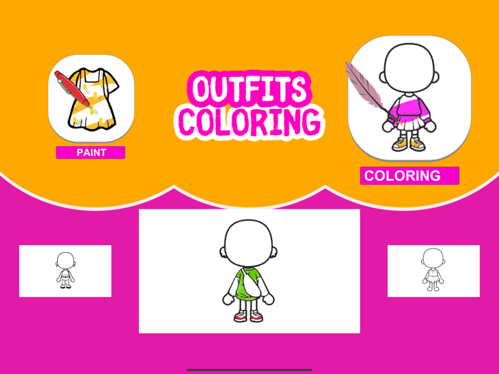 Glitter Toca Outfits Coloring