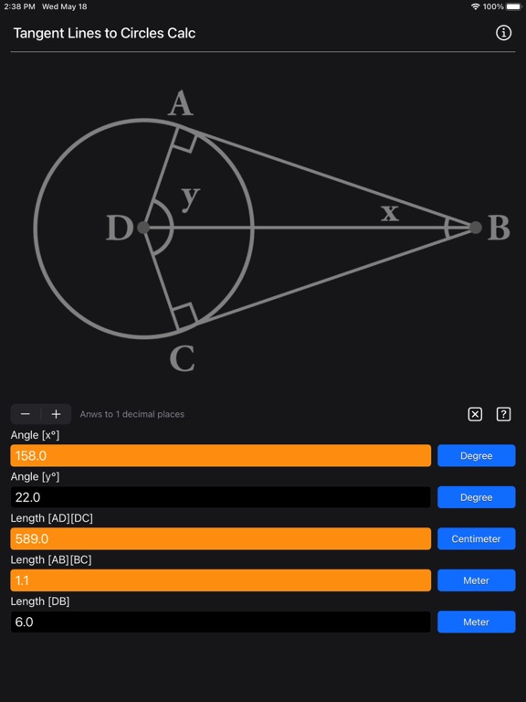 Tangent Lines to Circles Calc screenshot 20