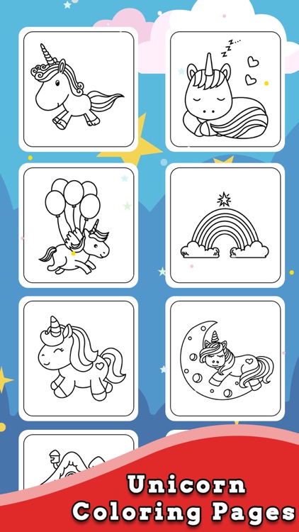 Unicorn Coloring Book Glitters screenshot-3