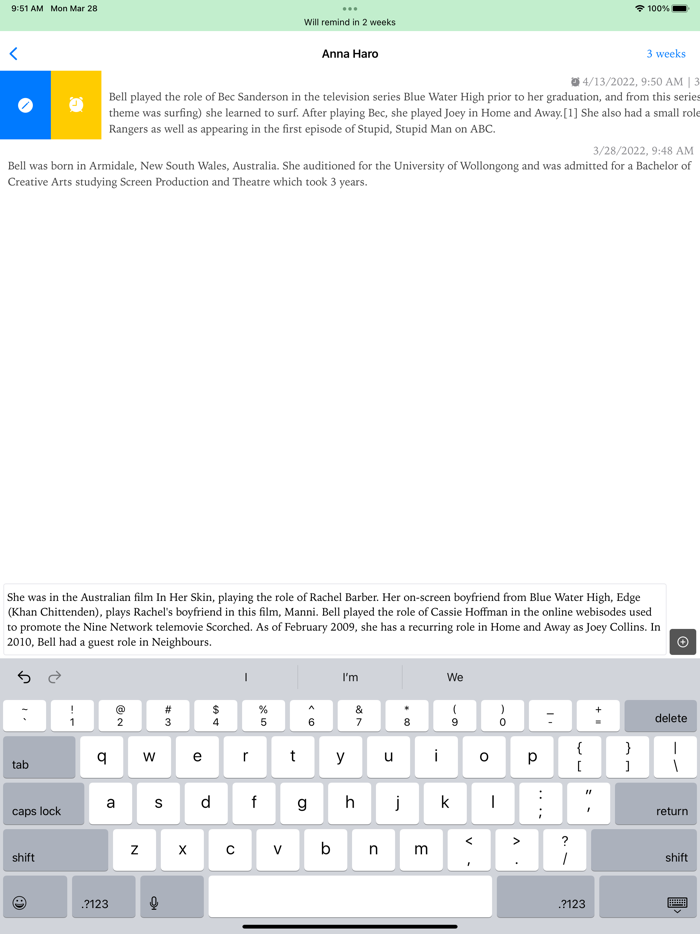 Contact Notes - Personal CRM