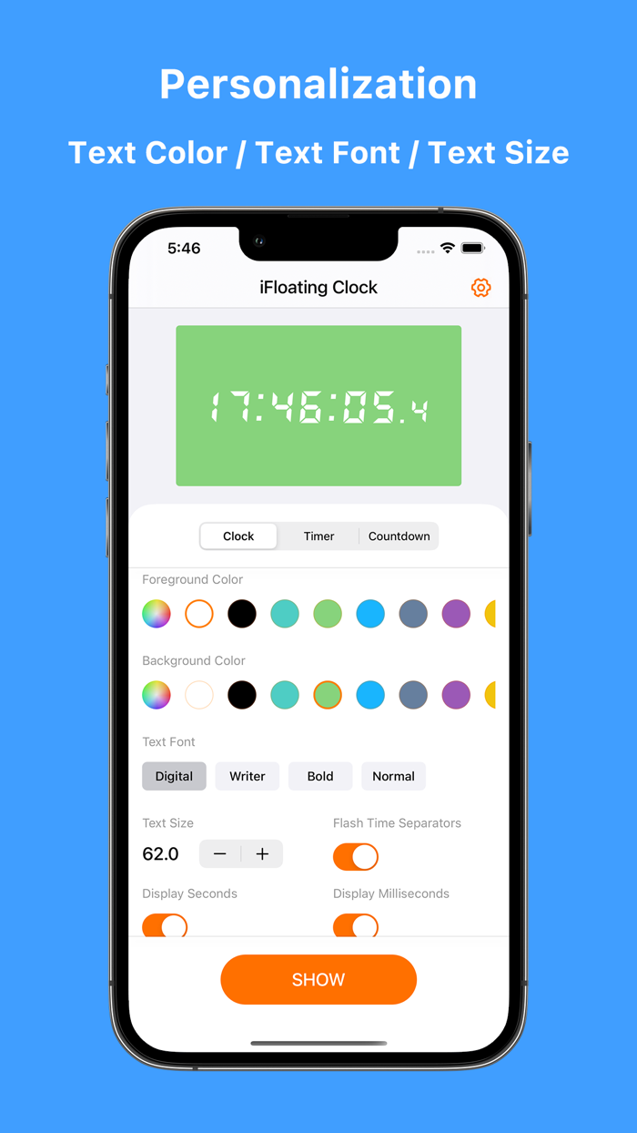 iFloating Clock - Realtime