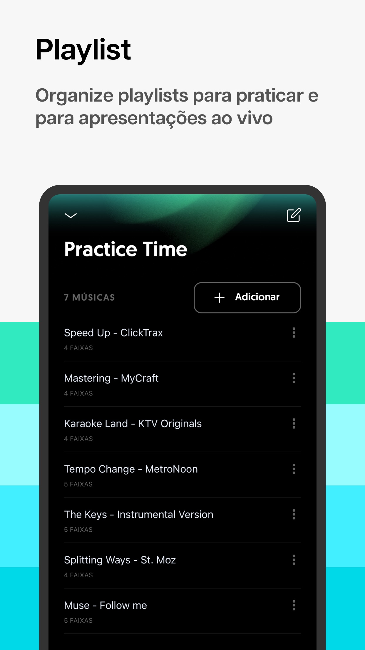 Screenshot do app Moises: O App do Músico