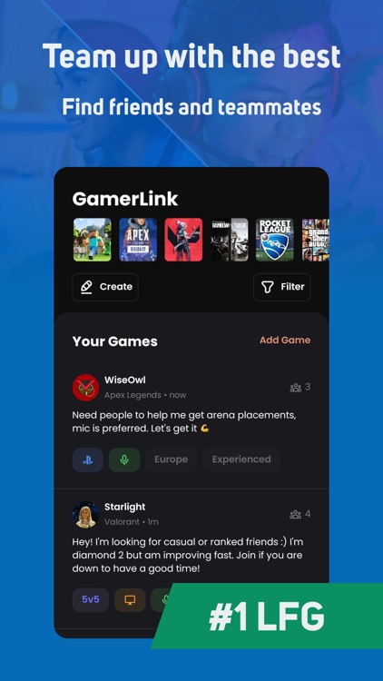 Plink - Teamfinder (LFG) app for gamers