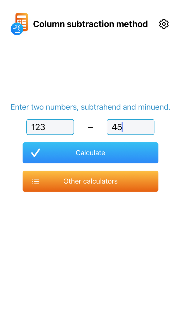Column subtraction method
