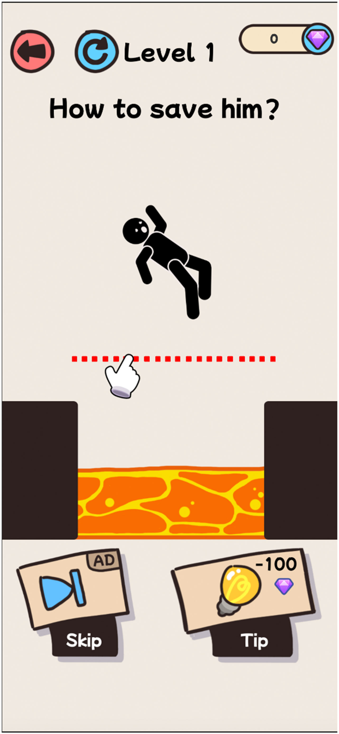 Draw to save  IQ-brain puzzle