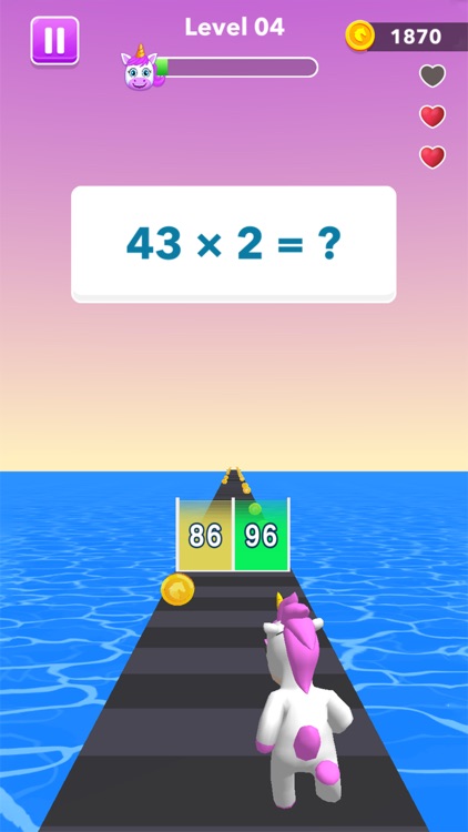 Unicorn Dash Game: Math Runner