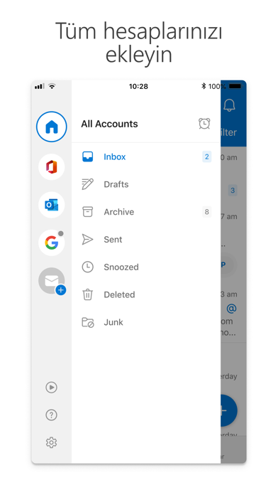 Microsoft Outlook iphone ekran görüntüleri