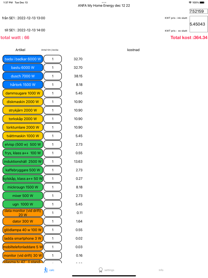 My Home Energy calculator