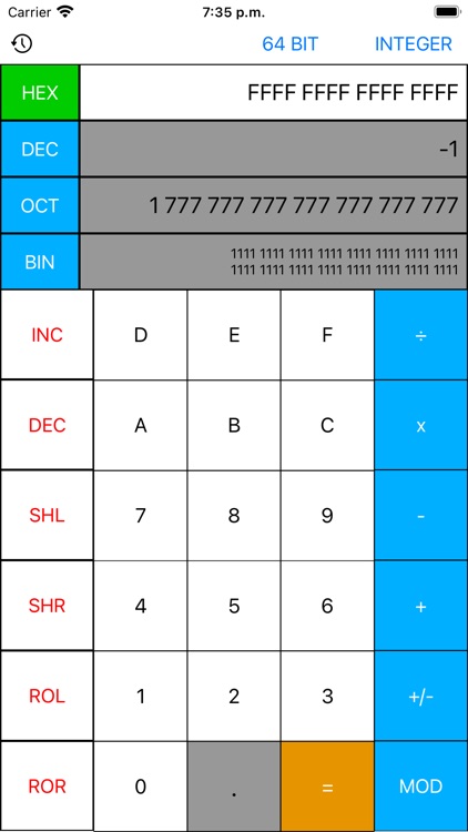 Programmer Calculator Lite screenshot-5