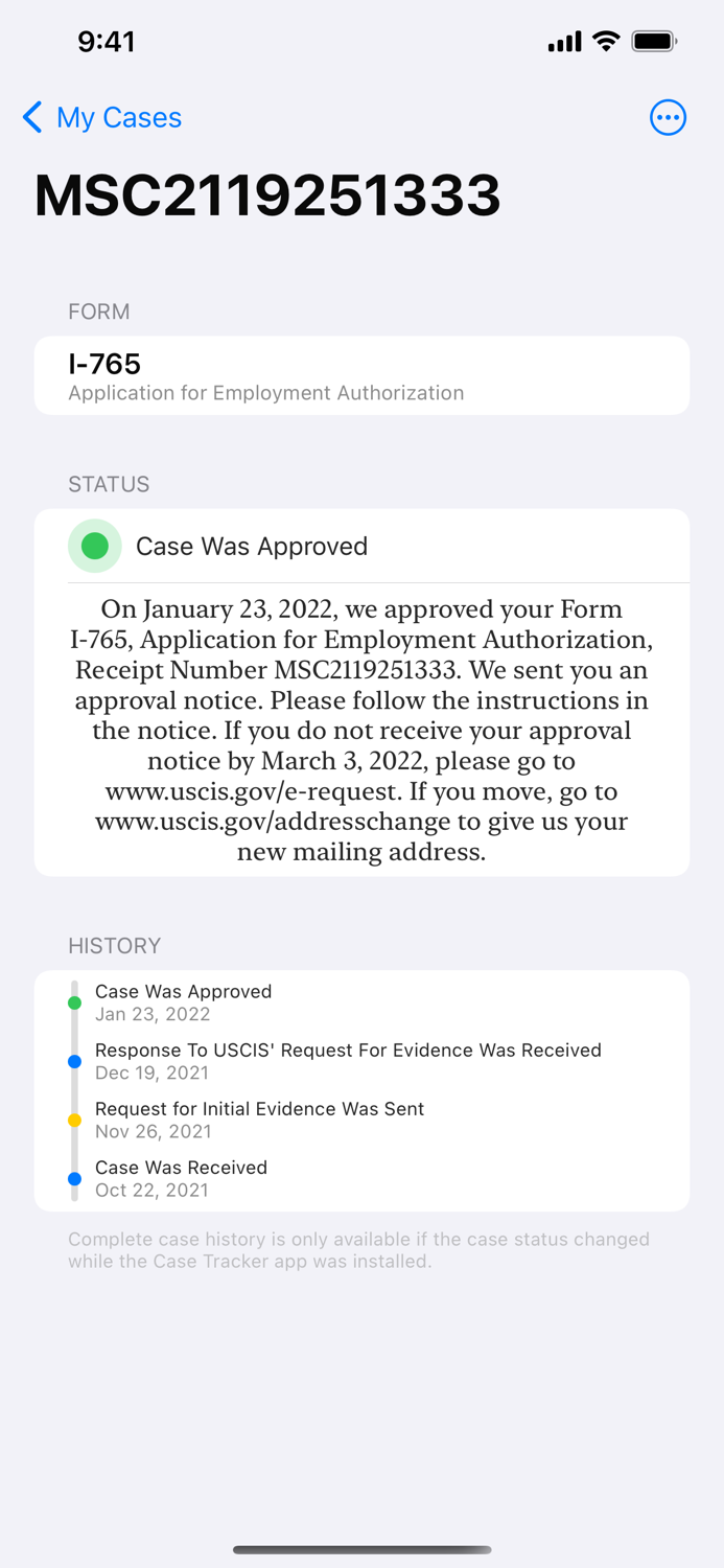 USCIS Case Tracker