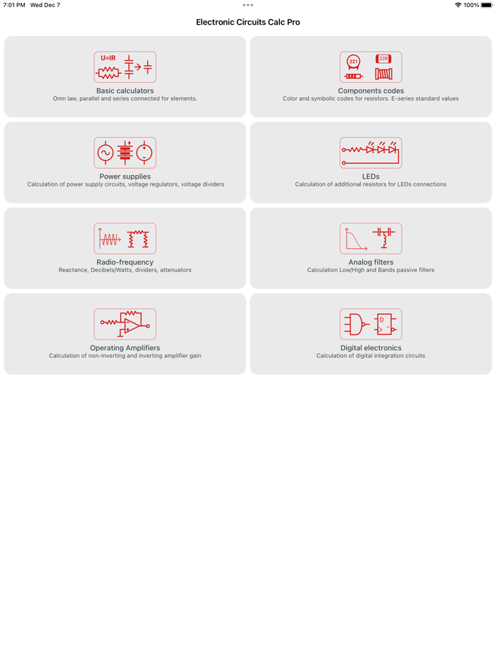 Electronic Circuits Calc Pro