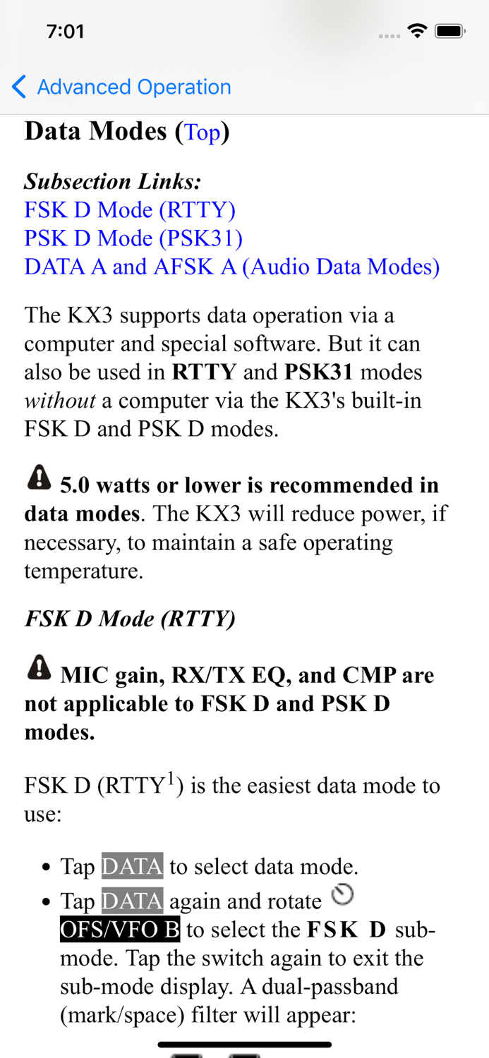 KX3 Micro Manual