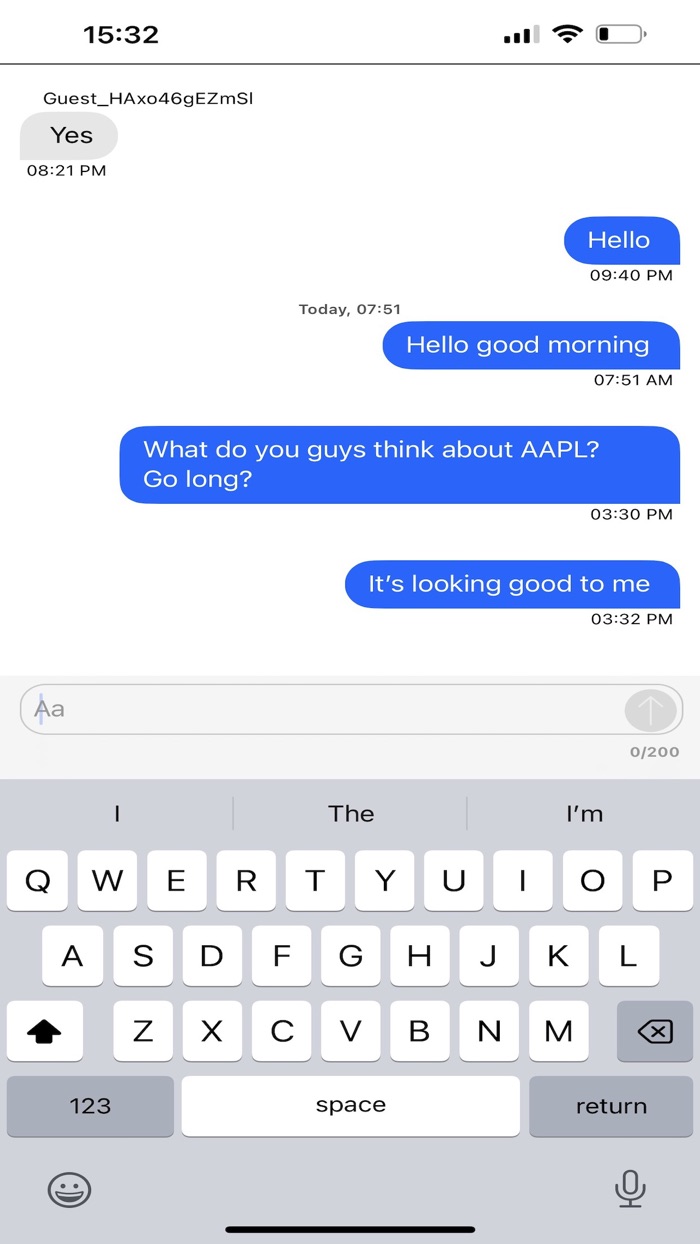 Stock Chat REAL-TIME Watchlist