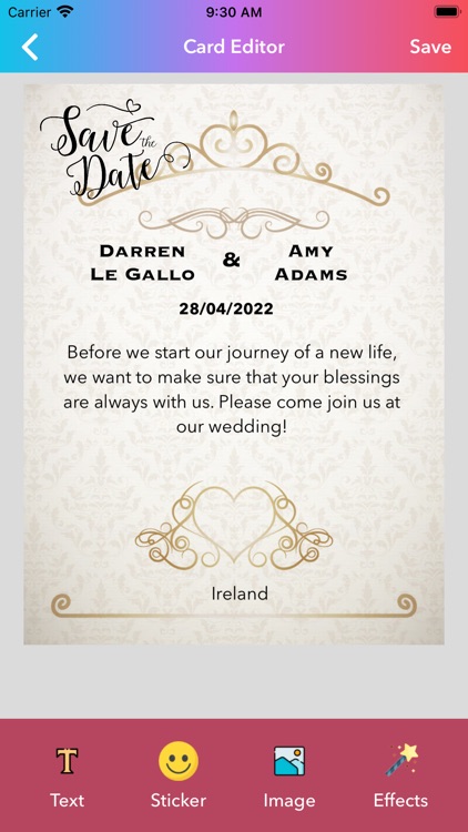 Wedding Card Maker App