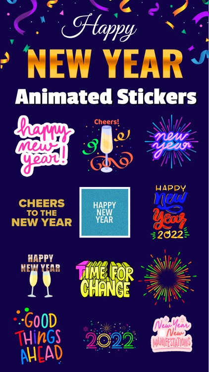 New Year: Animated Stickers